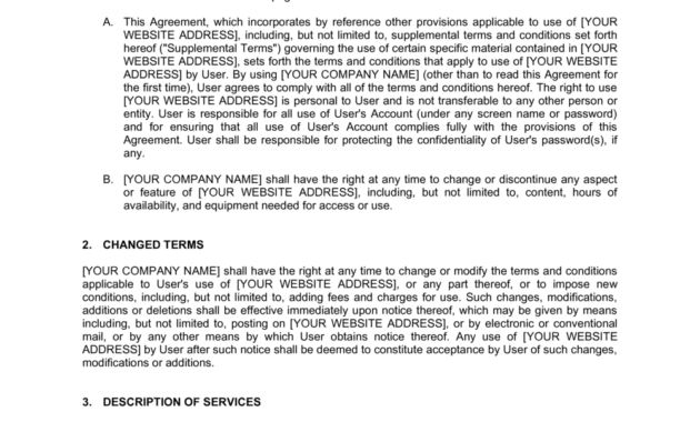 Service Agreement Template Doc Collection Regarding Terms And Conditions Of Business Free Templates