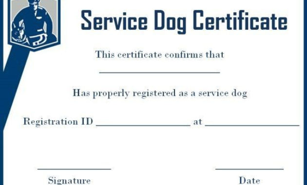 Service Animal Certificate Template Carlynstudio Intended For Service Dog Certificate Template