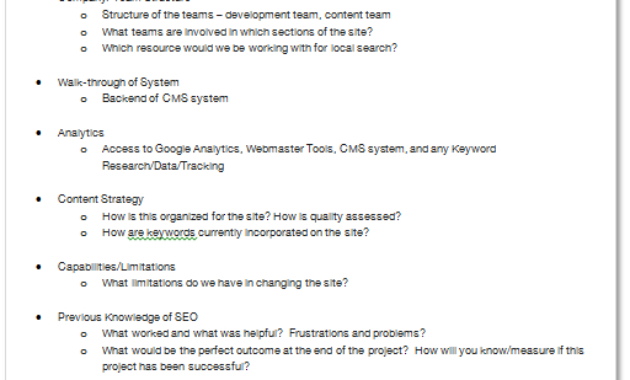 Setting Up Your Seo Project / Agency For Success Moz Regarding Project Management Kick Off Meeting Agenda Template
