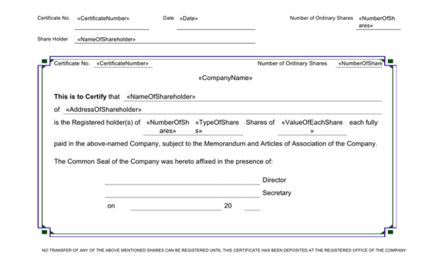 Share Certificate Template In Word And Pdf Formats Regarding Quality Template For Share Certificate