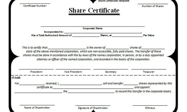 Share Certificate Template Pdf Williamsonga For Share Certificate Template Pdf