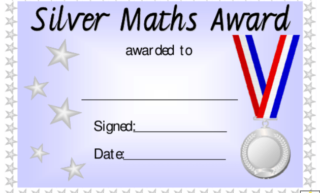 Silver Maths Award Certificate Template Download Printable Throughout Free Math Achievement Certificate Printable