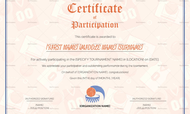 Simple Sports Participation Certificate Design Template In Inside Quality Sportsmanship Certificate Template