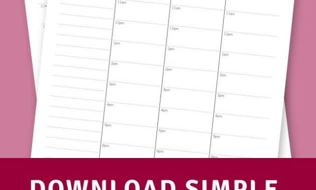 Simple Vertical Weekly Agenda Template Printable Pdf In Quality Baby Shower Agenda Template