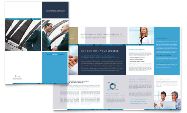 Small Business Consulting Brochure Template Word Publisher Regarding Business Service Catalogue Template