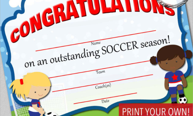 Soccer Certificate Template 7 Download Free Documents For Player Of The Day Certificate Template Free