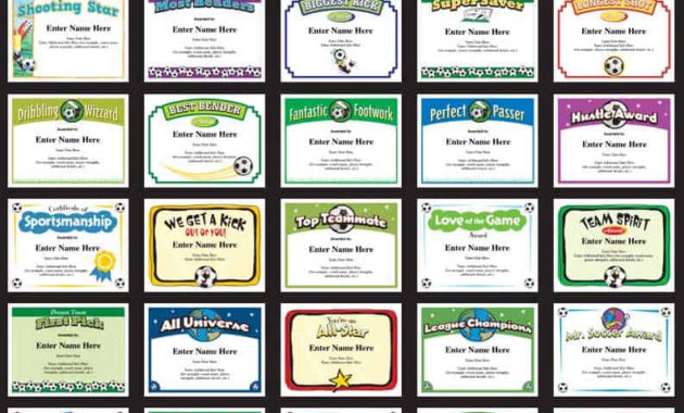 Soccer Certificates Award Templates Customize Inside Awesome Job Well Done Certificate Template 8 Funny Concepts