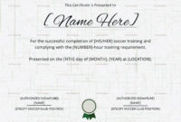 Soccer Training Certificate Design Template In Psd Word With Soccer Certificate Templates For Word