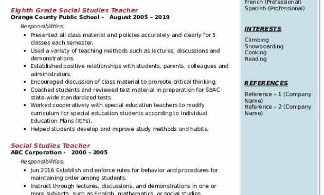 Social Studies Teacher Resume Samples Qwikresume Throughout Social Studies Certificate Templates