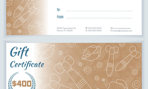 Spa Massage Gift Certificate Template Royalty Free Vector With Spa Gift Certificate