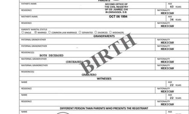 Spanish Birth Certificate Translation 24 Hour In Spanish To English Birth Certificate Translation Template