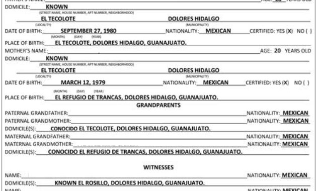 Spanish Birth Certificate Translation 24 Hour Inside Uscis Birth Certificate Translation Template