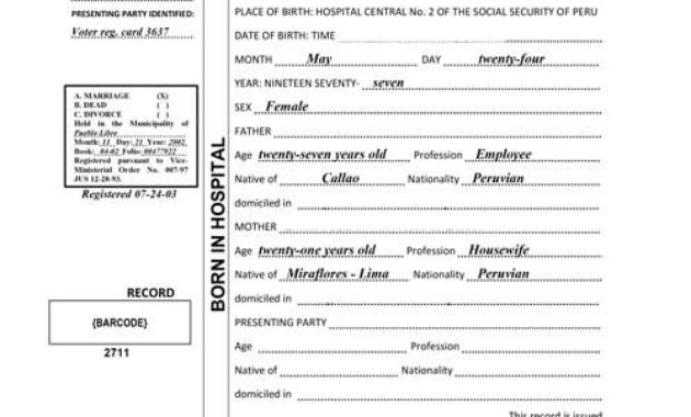 Spanish Birth Certificate Translation 24 Hour Within Birth Certificate Translation Template English To Spanish