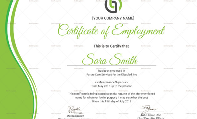 Specialized Employment Certificate Design Template In Psd Within Certificate Of Employment Templates Free 9 Designs