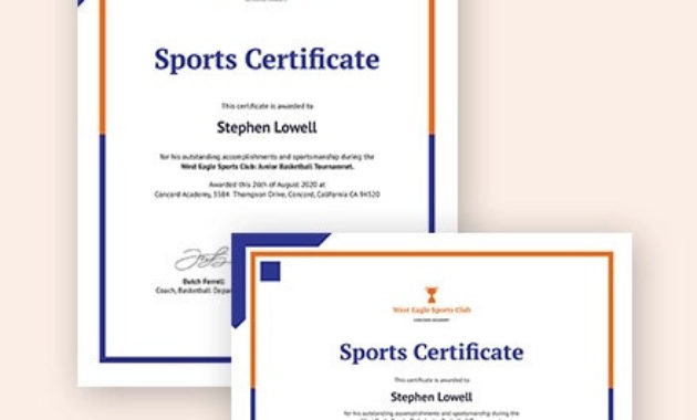 Sports Certificate Template 25 Word Psd Ai Indesign In Sports Award Certificate Template Word