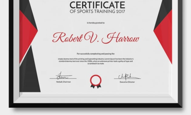 Sports Certificate Template 6 Word Psd Format Download Regarding Quality 10 Sportsmanship Certificate Templates Free