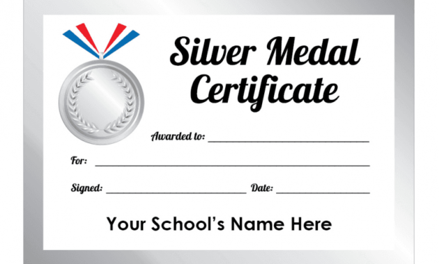 Sports Day Silver Medal Certificates School Stickers With Printable Sports Day Certificate Templates Free