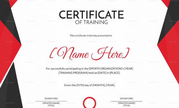 Sports Training Certificate Design Template In Psd Word Pertaining To Workshop Certificate Template