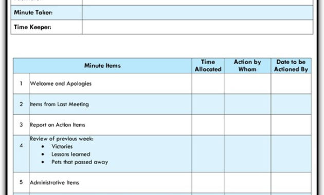 Staff Meeting Agenda Template Excel Word Templates Pertaining To Free Planning Session Agenda Template