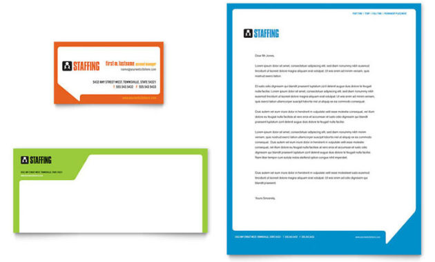 Staffing Recruitment Agency Business Card Letterhead With Staffing Agency Business Plan Template
