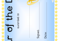 Star Of The Day Award Certificate Template Blue Download Within Free Player Of The Day Certificate Template Free