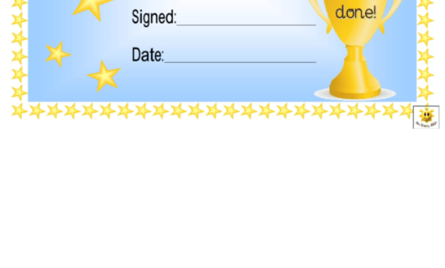 Star Of The Week Award Certificate Template Blue In Amazing Star Certificate Templates Free