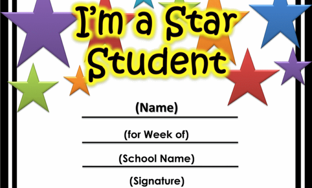 Star Of The Week Certificate Printable Printable With Free Student Of The Week Certificate