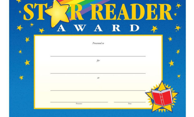 Star Reader Goldfoil Stamped Certificates Positive With Regard To Best Reader Award Certificate Templates