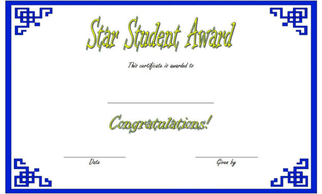 Star Student Certificate Template Top 10 Super Class Ideas With Best Free Student Certificate Templates