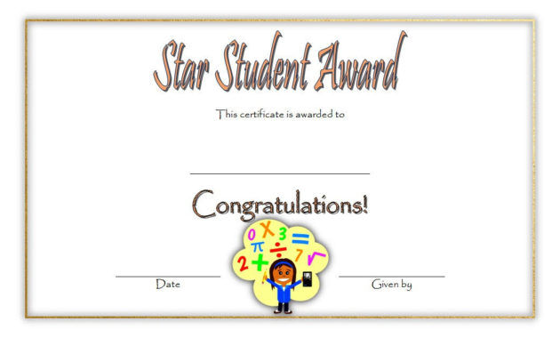 Star Student Certificate Templates 10 Best Ideas Free Inside Star Award Certificate Template