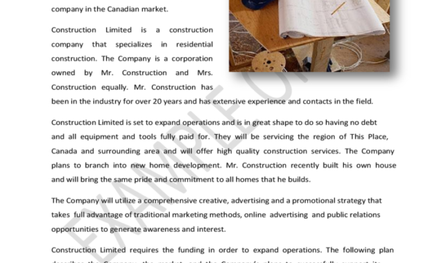 Strategic Business Plan Template For Construction Free Regarding Construction Business Plan Template Free