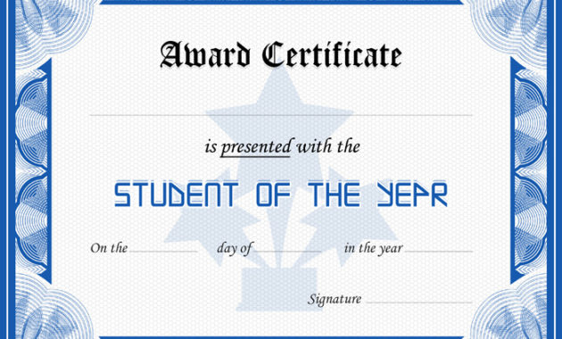 Student Award Certificate Template Formal Word Templates Intended For Awesome Scholarship Certificate Template