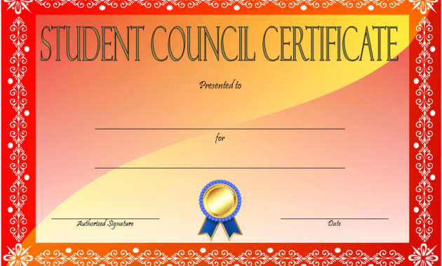 Student Council Certificate Template 8 New Designs Free For Awesome Happy New Year Certificate Template Free 2019 Ideas