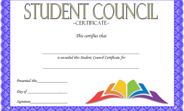 Student Council Certificate Template 8 New Designs Free Inside Printable Student Leadership Certificate Template Ideas