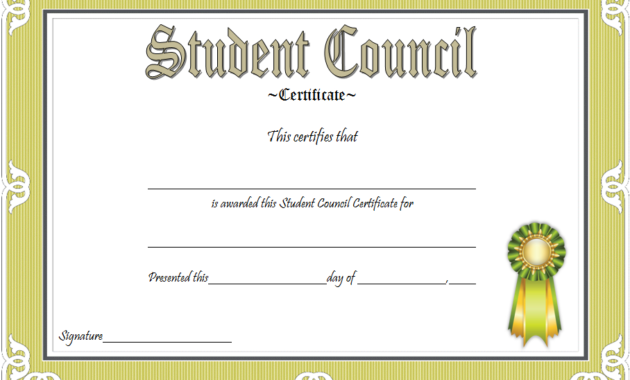 Student Council Certificate Template 8 Professional Ideas With Regard To Student Leadership Certificate Template Ideas
