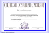 Student Leadership Certificate Template 10 Designs Free With Amazing Student Council Certificate Template