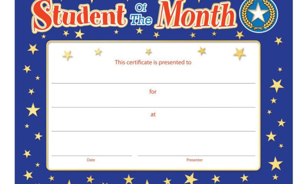 Student Of The Month Gold Foilstamped Certificate Regarding Student Of The Week Certificate Templates