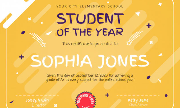 Student Of The Year Landscape Certificate Template In Free Choir Certificate Templates 2020 Designs