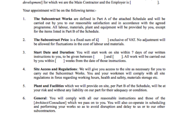 Subcontractor Contract Template Letter Format For Amazing Cost Plus Building Contract Template