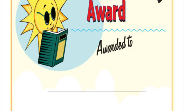 Summer Reading Award Certificate Regarding Reading Certificate Template Free