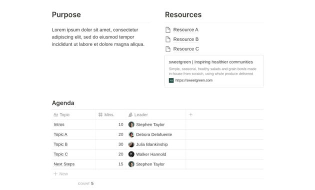 Supercharge Your Meetings With Notion Pertaining To Off Site Meeting Agenda Template
