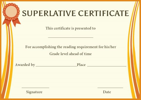 Superlative Certificate Template 10 Certificate Designs Throughout Free Superlative Certificate Template