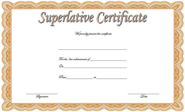 Superlative Certificate Template 2 Within Best Best Dressed Certificate Templates
