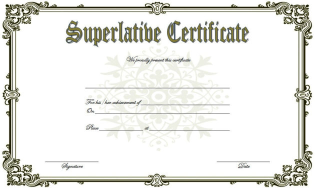 Superlative Certificate Templates 10 Respected Awards Throughout Superlative Certificate Templates