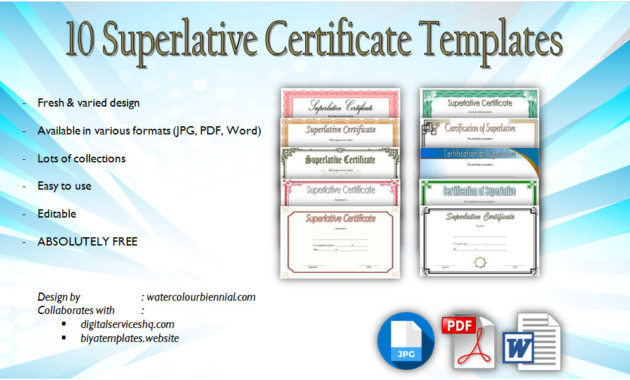 Superlative Certificate Templates Free 10 Great Designs For Job Well Done Certificate Template 8 Funny Concepts
