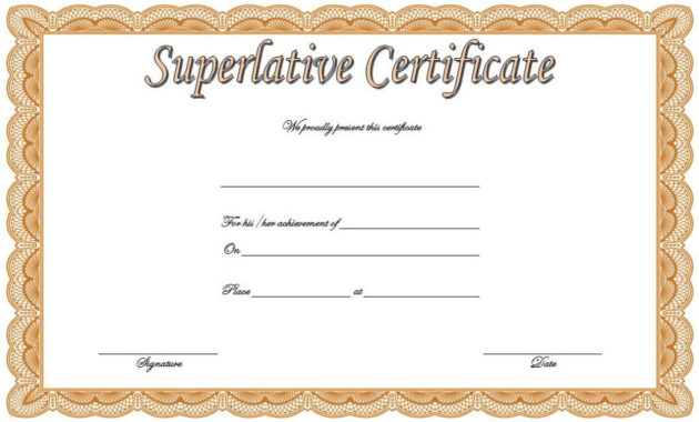 Superlative Certificate Templates Free 10 Great Designs Intended For Great Job Certificate Template Free 9 Design Awards