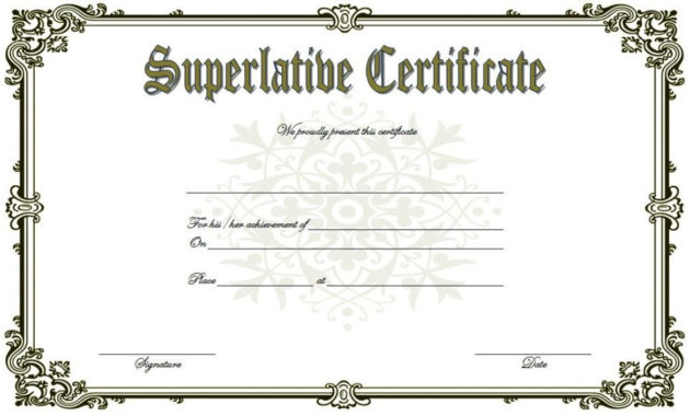 Superlative Certificate Templates Free 10 Great Designs Within Great Job Certificate Template Free 9 Design Awards