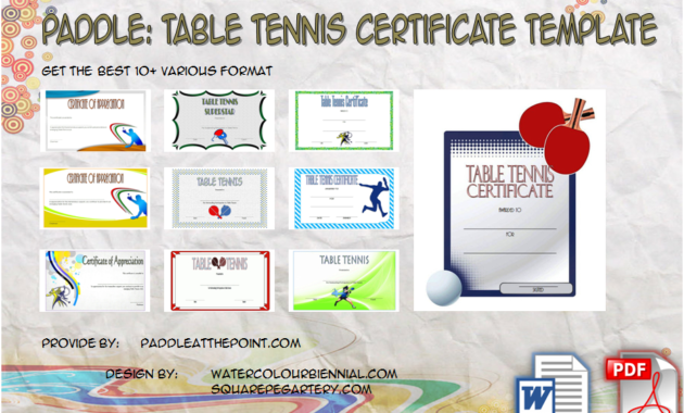 Superlative Certificate Templates Free 10 Respected Awards With Free Tennis Certificate Template