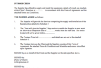 Supply And Installation Contract Favouring The Client With Cost Plus Building Contract Template