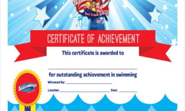 Swimming Award Certificate Throughout Free Swimming Certificate Templates